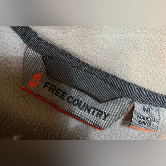 Free Country Men's Grey Fleece Full Zip Jacket Medium - Picture 3 of 6